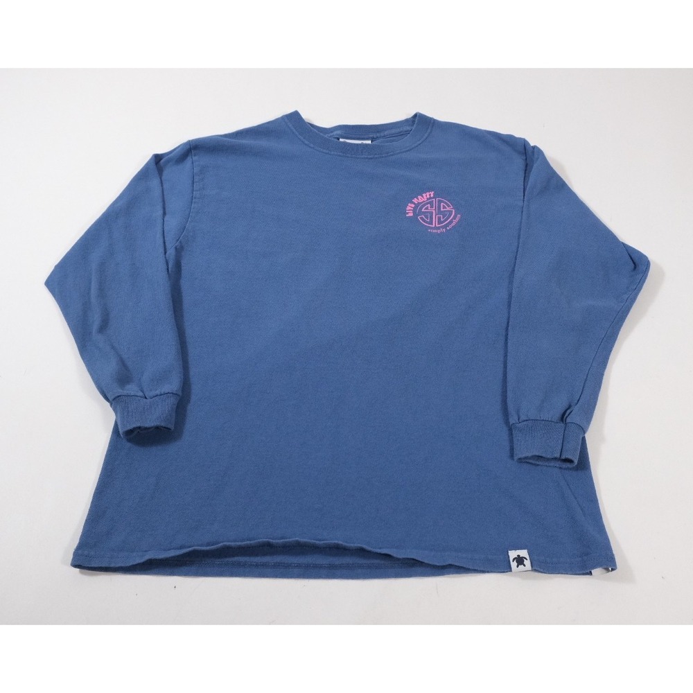 Simply Southern Long Sleeve Kids Youth Large Blue Sunflower Graphic Tee Casual